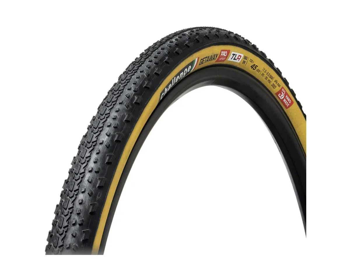 Challenge Getaway Pro TLR Tubeless Gravel Tire (700c) (45mm) (Tan Wall) (Folding) (SMARTplus/Super Polyester)